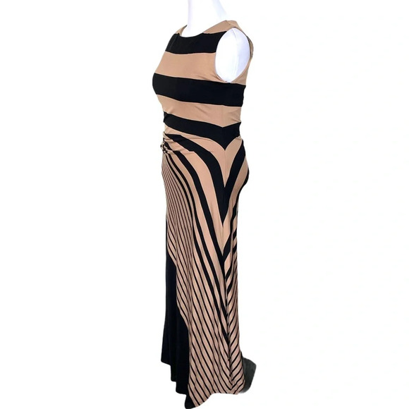 Soft Surroundings Black & Tan Striped Maxi Dress Size M 🎉HP🎉 - Picture 10 of 15